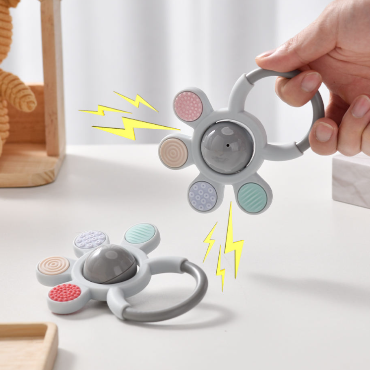 Sensory Puzzle Rattle — Baby Silicone Grasping Toy