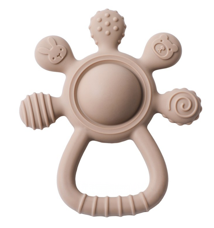 Sensory Puzzle Rattle — Baby Silicone Grasping Toy
