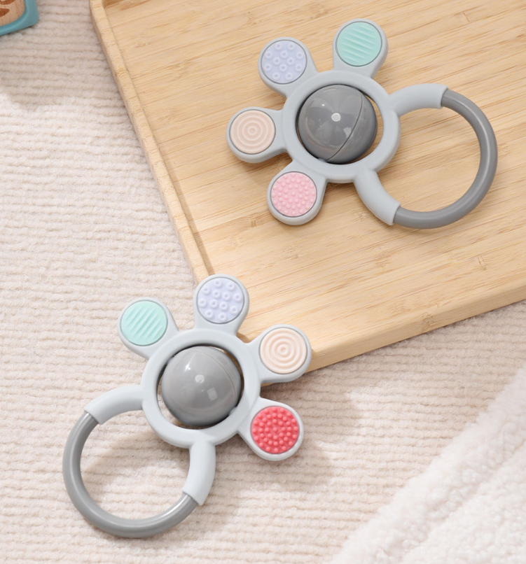 Sensory Puzzle Rattle — Baby Silicone Grasping Toy