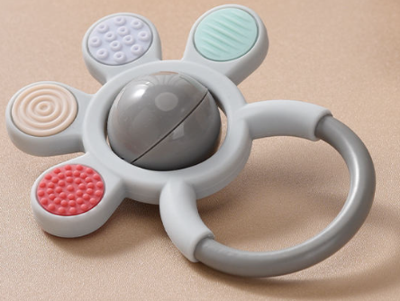 Sensory Puzzle Rattle — Baby Silicone Grasping Toy
