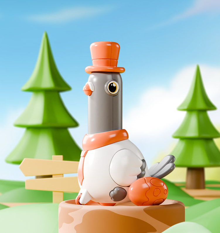 Cartoon Pigeon Design | Press-and-Go Baby Toy Car | Drop-Resistant & Durable | Great Gift for Kids