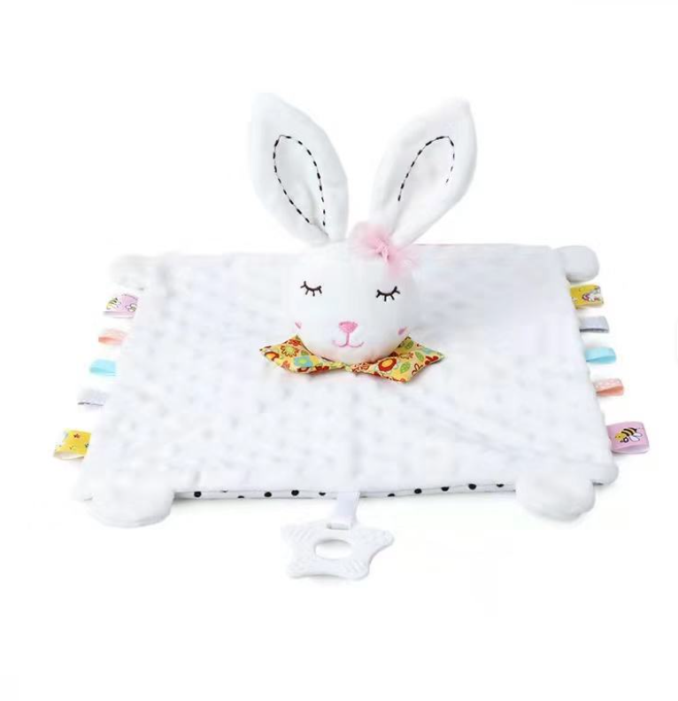 Neutral-Toned Unicorn & Elephant Plush Toys | Bunny-Shaped Comfort Blanket | Baby Stroller Blanket