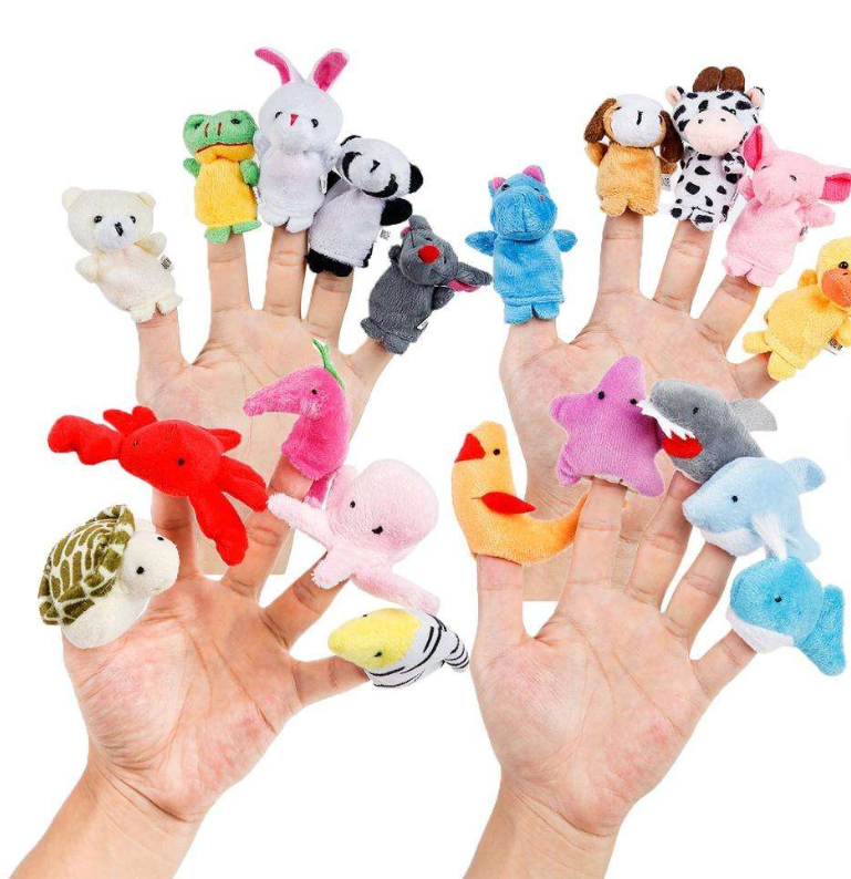 Cartoon Plush Mini Finger Puppet Set — Stylish & Soft — For Infant Sensory Development