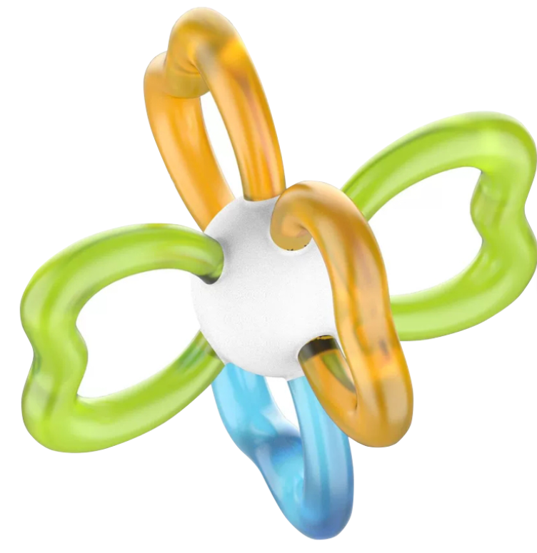 Macaron-Colored Silicone Teething Ring — Specially Designed for Grasping by Infants Aged 6–12 Months; A Reusable Teething and Chewing Toy