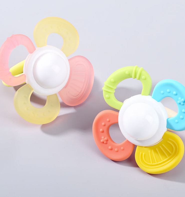Macaron-Colored Silicone Teething Ring — Specially Designed for Grasping by Infants Aged 6–12 Months; A Reusable Teething and Chewing Toy