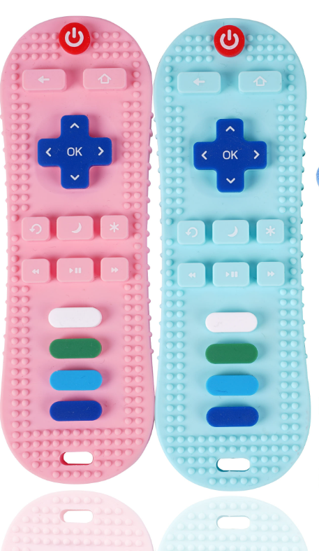 Realistic TV Remote Control Baby Teether — Soft Silicone Teething Toy