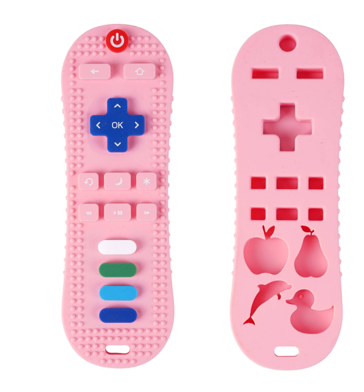 Realistic TV Remote Control Baby Teether — Soft Silicone Teething Toy