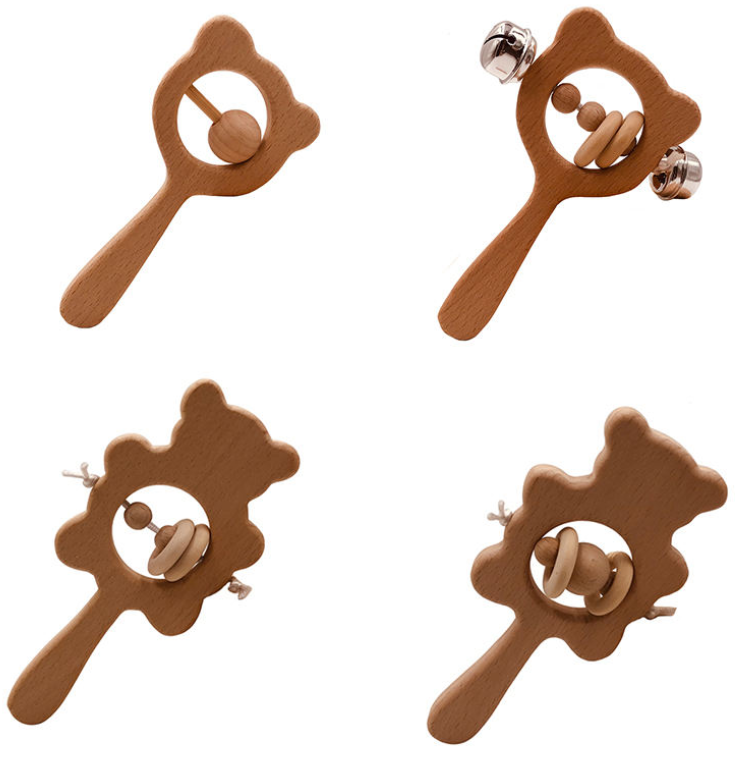 Beechwood Bear Handheld Rattle — An Essential Wooden Rattle for Teething