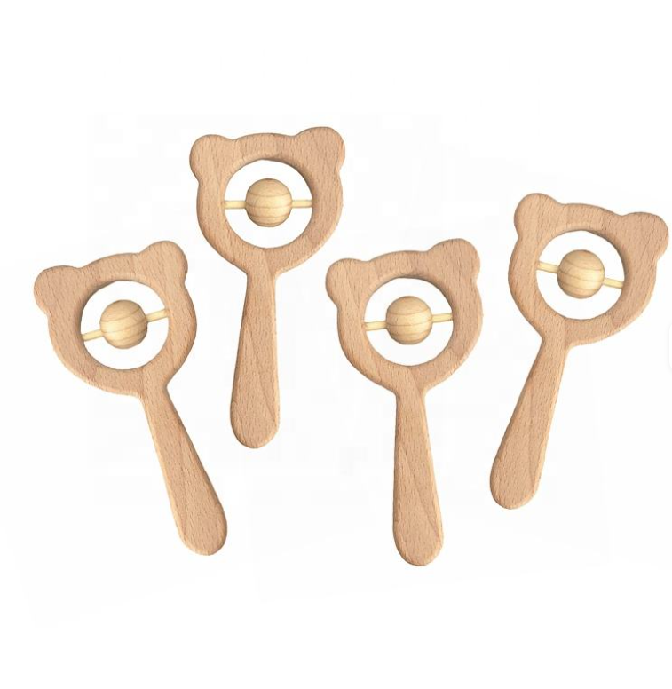 Beechwood Bear Handheld Rattle — An Essential Wooden Rattle for Teething