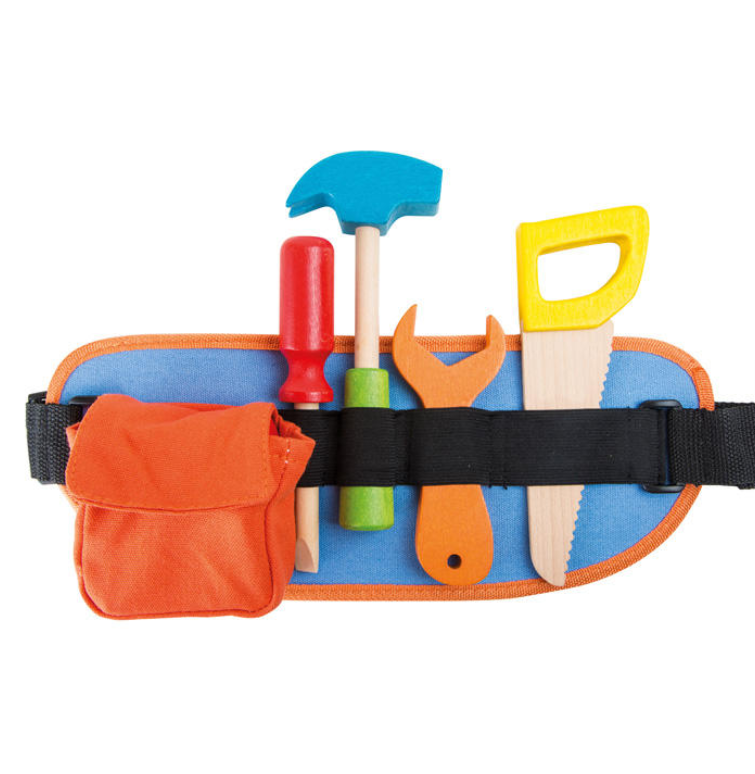 Educational Wooden Toy Repair Kit with Screws, Nuts, and Tool Belt — Hands-on Role-Playing Toy for Boys and Girls